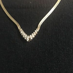 18 “ 14 kt gold necklace w/22 .05 ct. diamonds